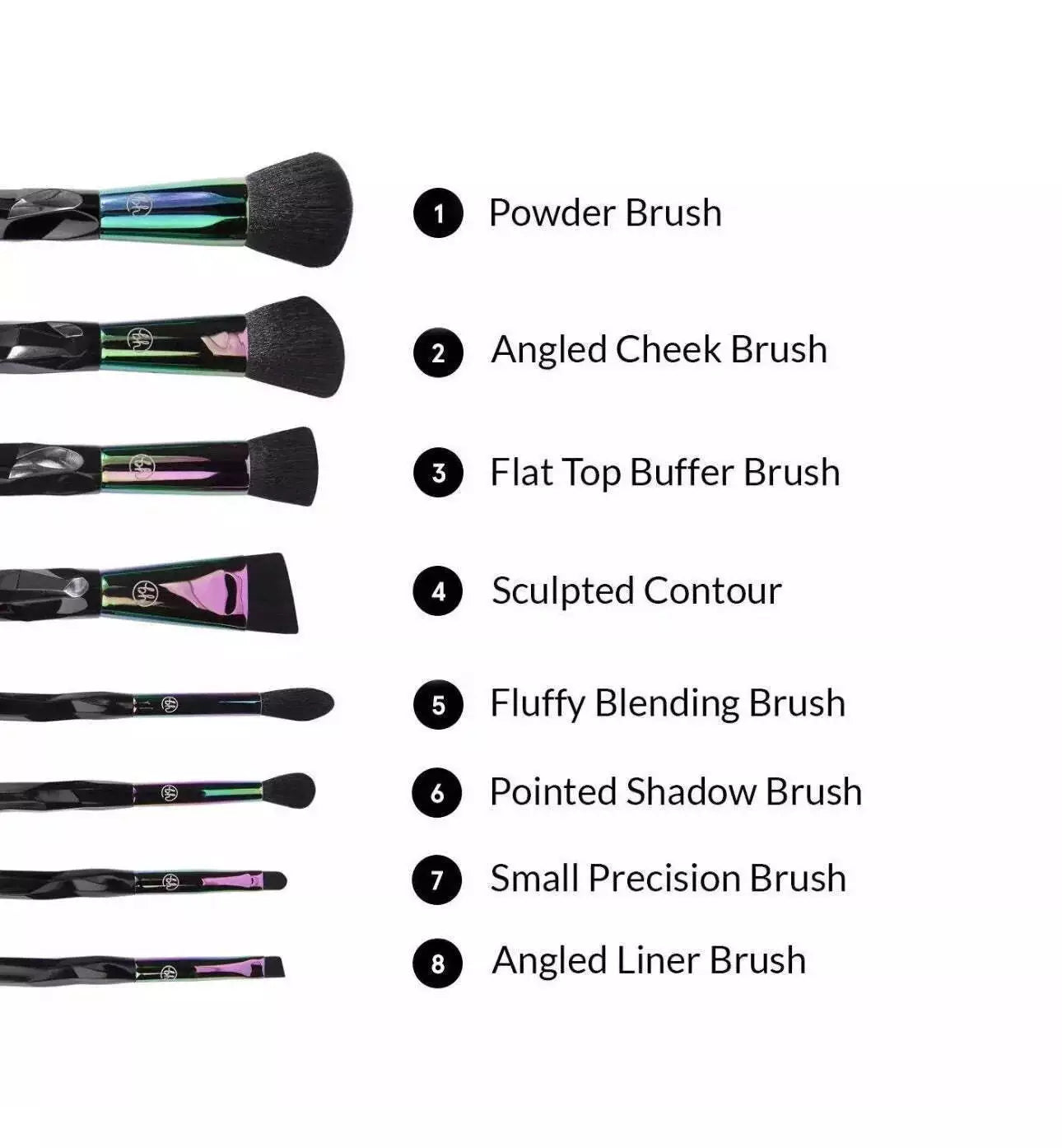 BH Cosmetics Poison Shock 8-Piece Makeup Brush Set