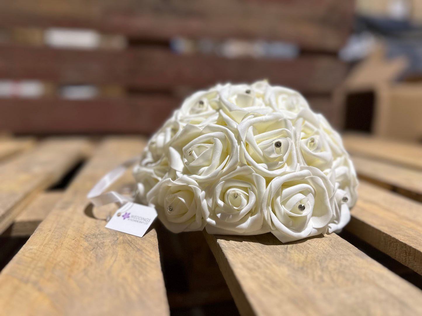 6x Hand Made Diamanté Rose Decorations
