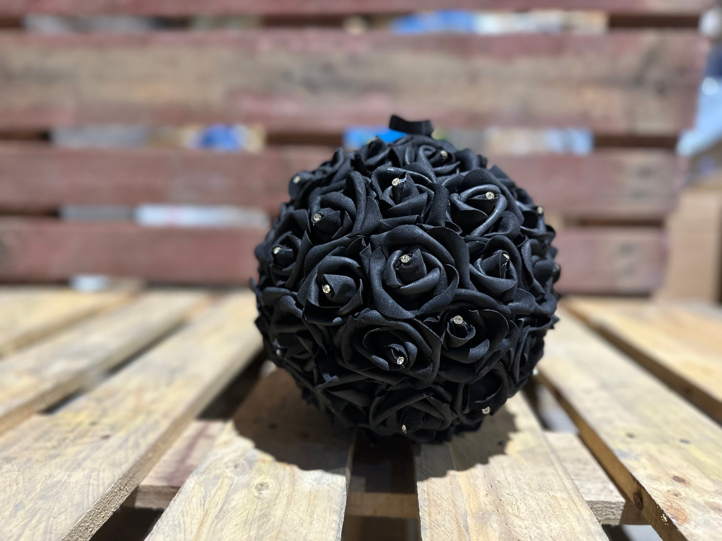 6x Hand Made Diamanté Rose Decorations